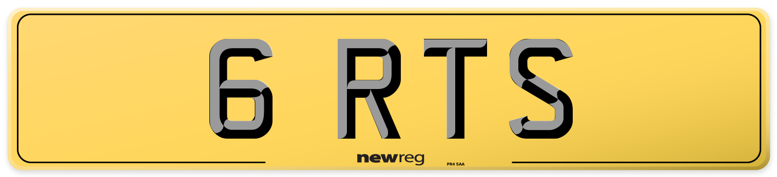 6 RTS Rear Number Plate