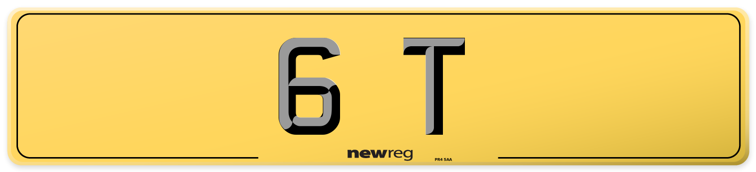 6 T Rear Number Plate