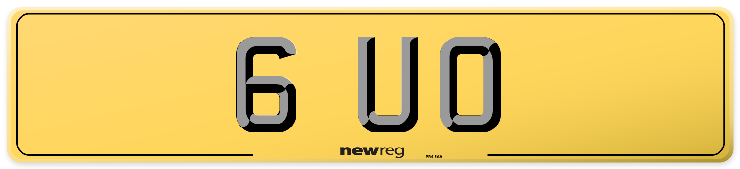 6 UO Rear Number Plate