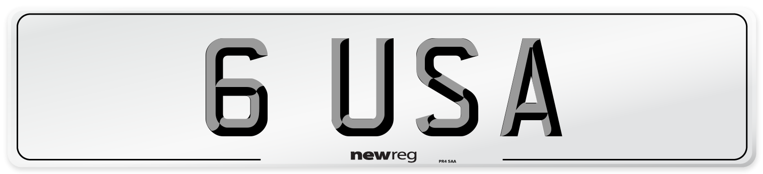 6 USA Front Number Plate
