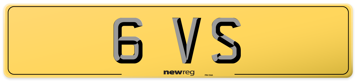 6 VS Rear Number Plate