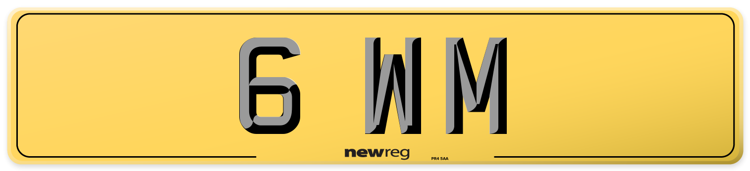 6 WM Rear Number Plate
