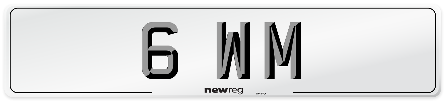 6 WM Front Number Plate