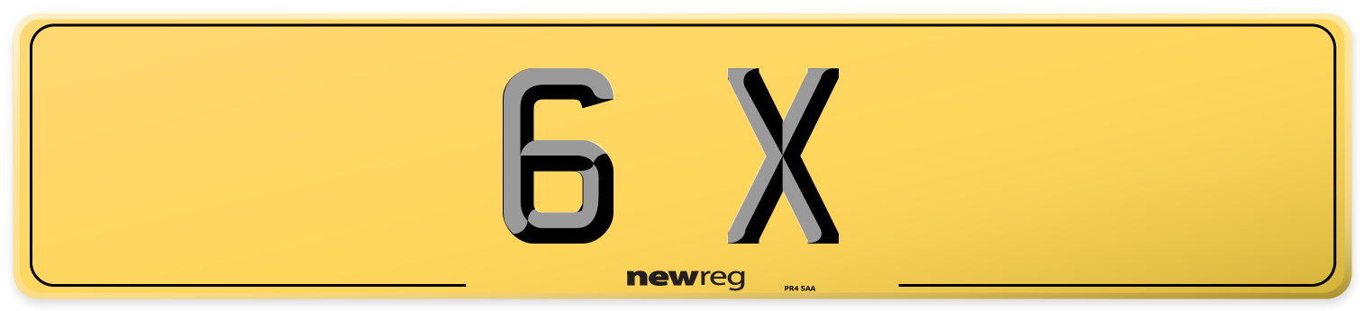 6 X Rear Number Plate