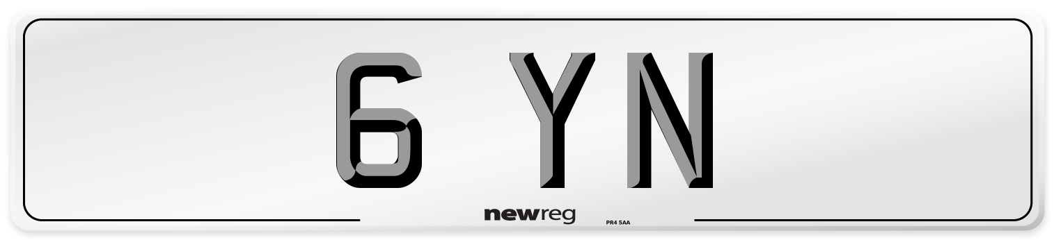 6 YN Front Number Plate