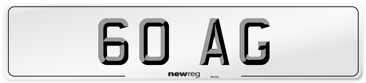 60 AG Front Number Plate