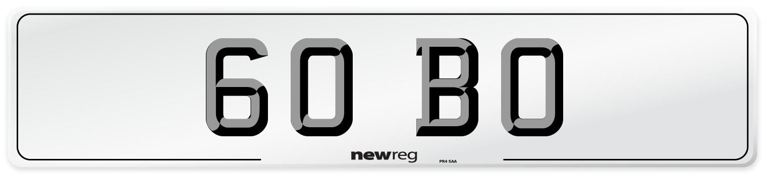 60 BO Front Number Plate