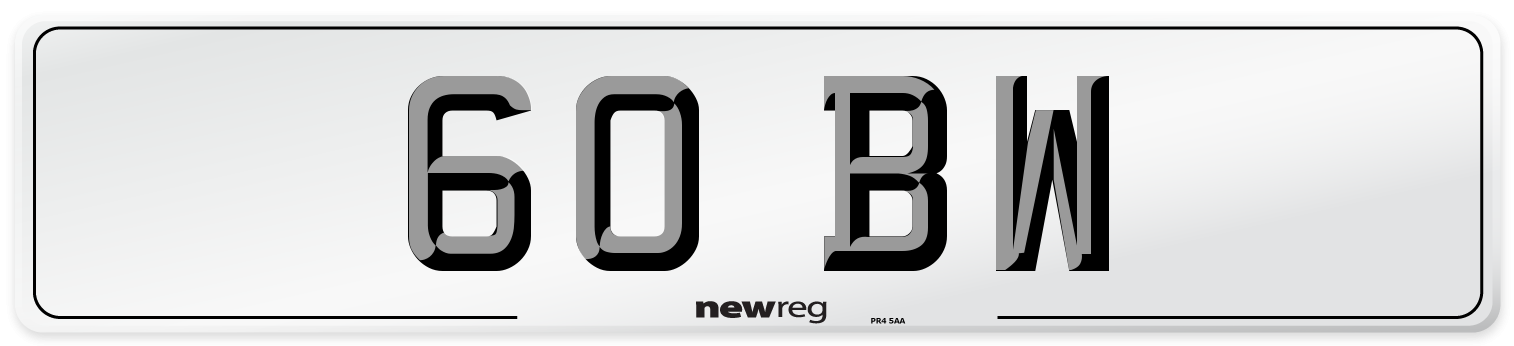 60 BW Front Number Plate