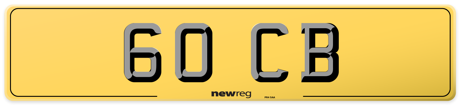 60 CB Rear Number Plate