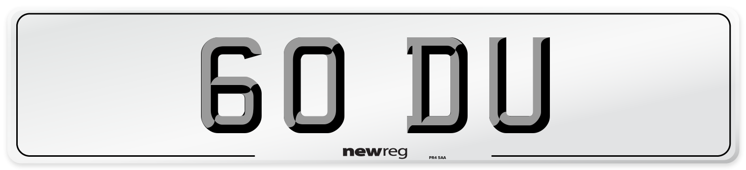 60 DU Front Number Plate