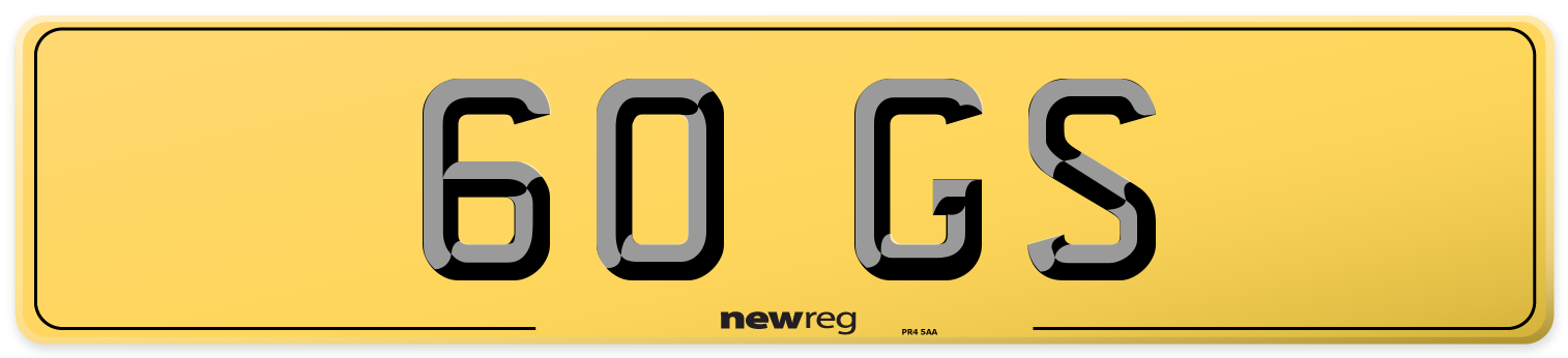 60 GS Rear Number Plate