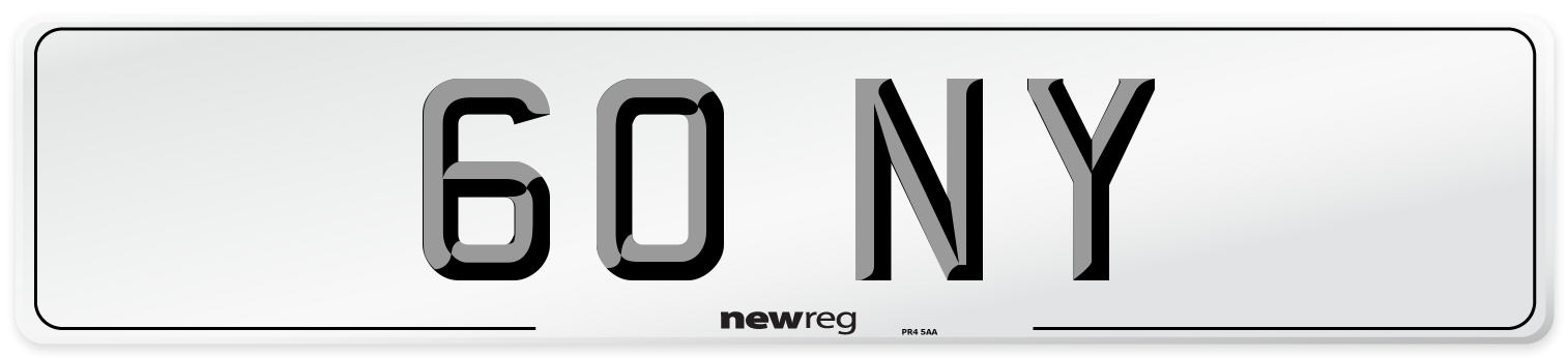 60 NY Front Number Plate