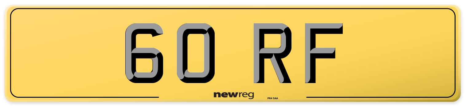 60 RF Rear Number Plate
