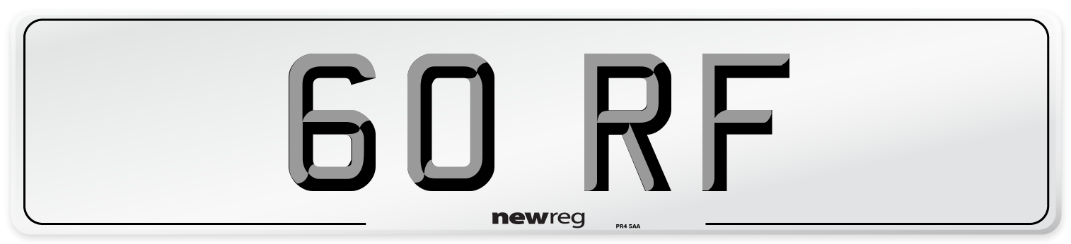 60 RF Front Number Plate