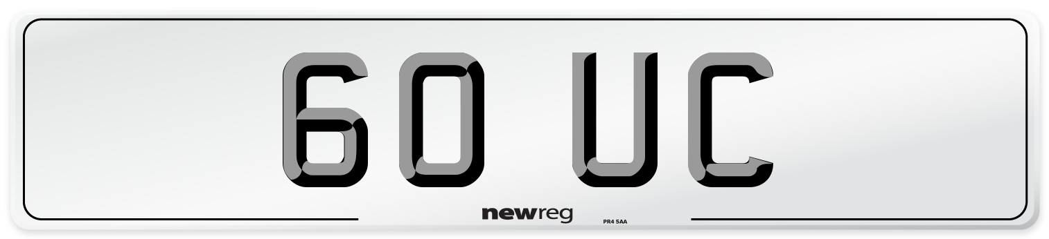 60 UC Front Number Plate