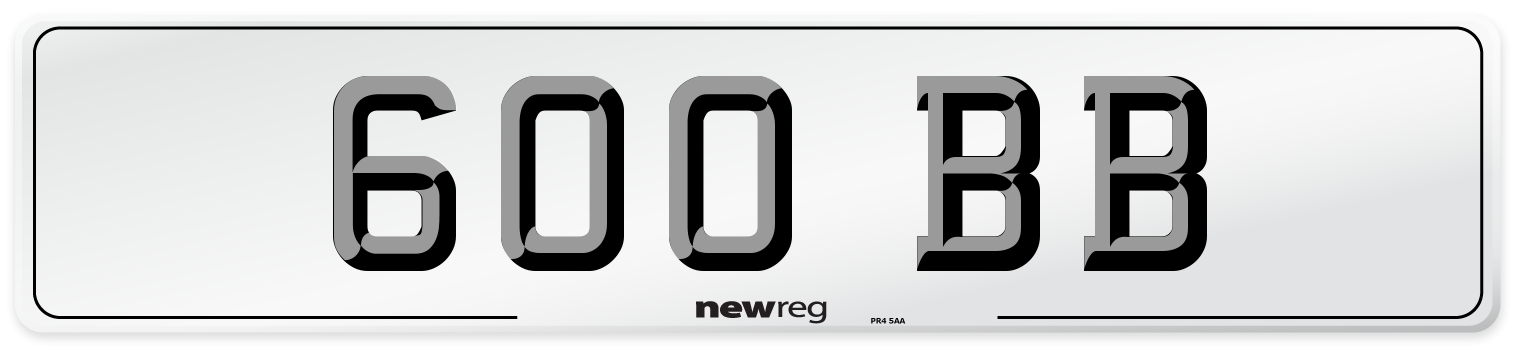 600 BB Front Number Plate