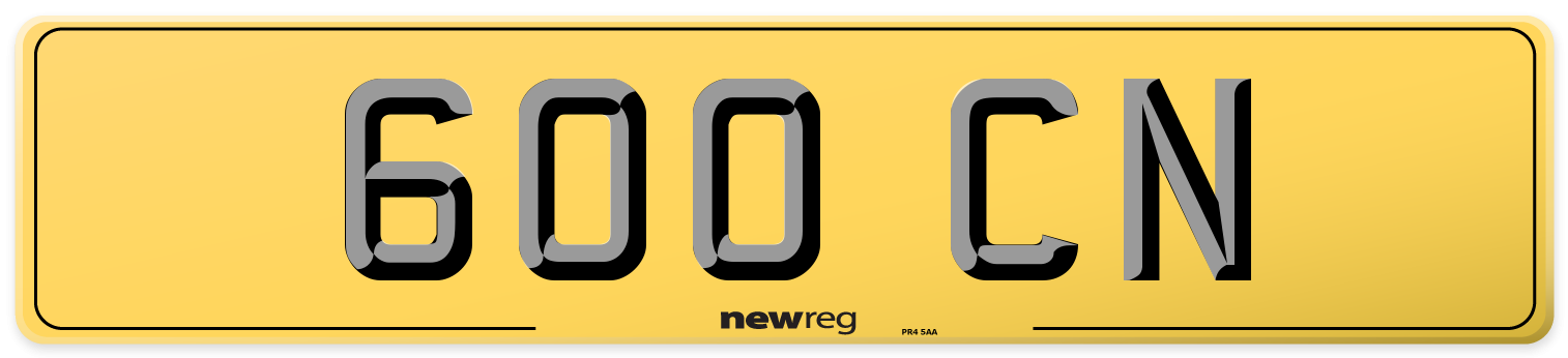 600 CN Rear Number Plate