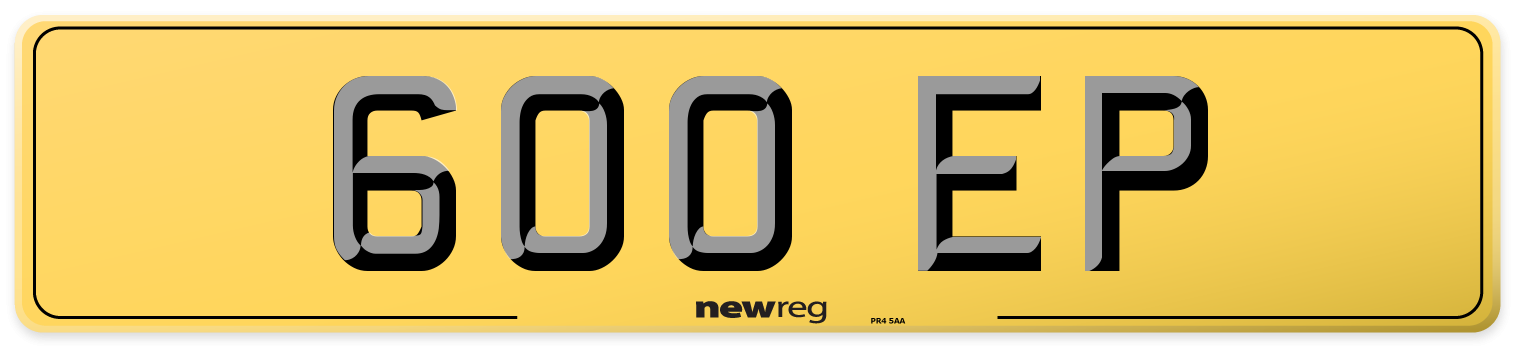 600 EP Rear Number Plate