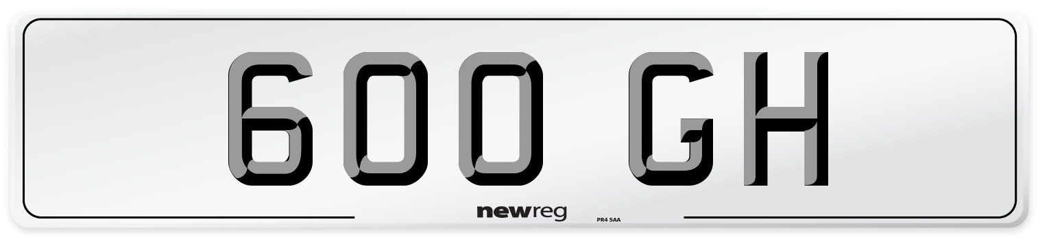600 GH Front Number Plate