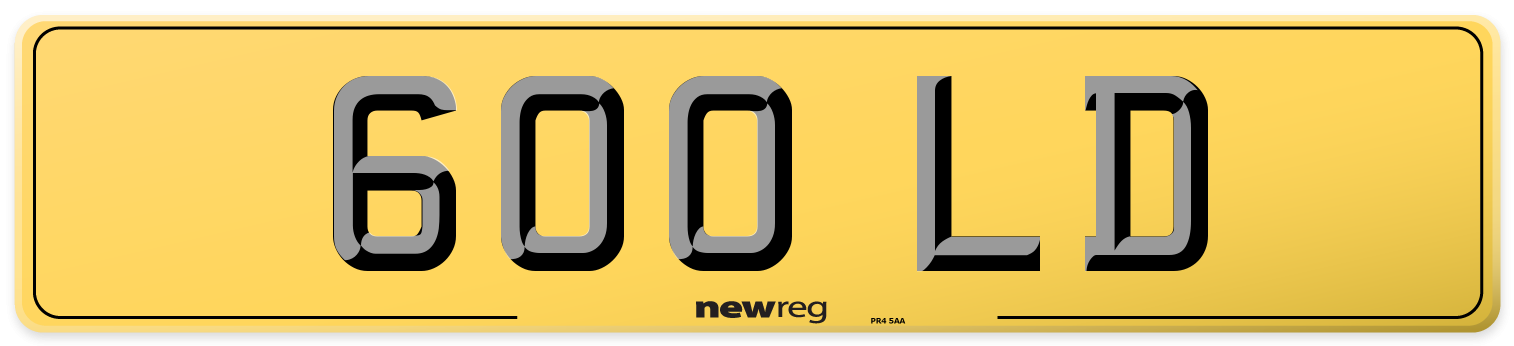 600 LD Rear Number Plate