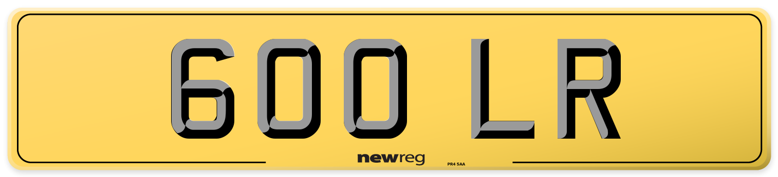 600 LR Rear Number Plate