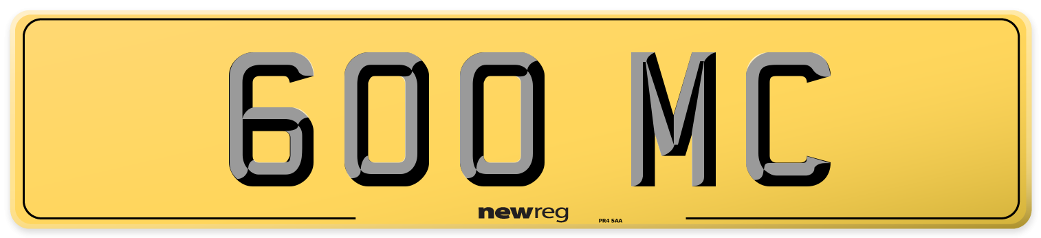 600 MC Rear Number Plate