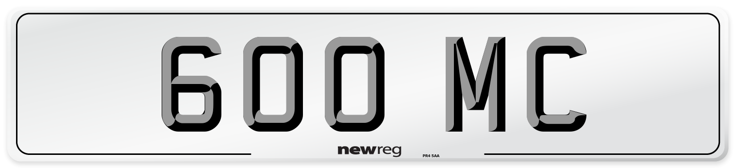 600 MC Front Number Plate