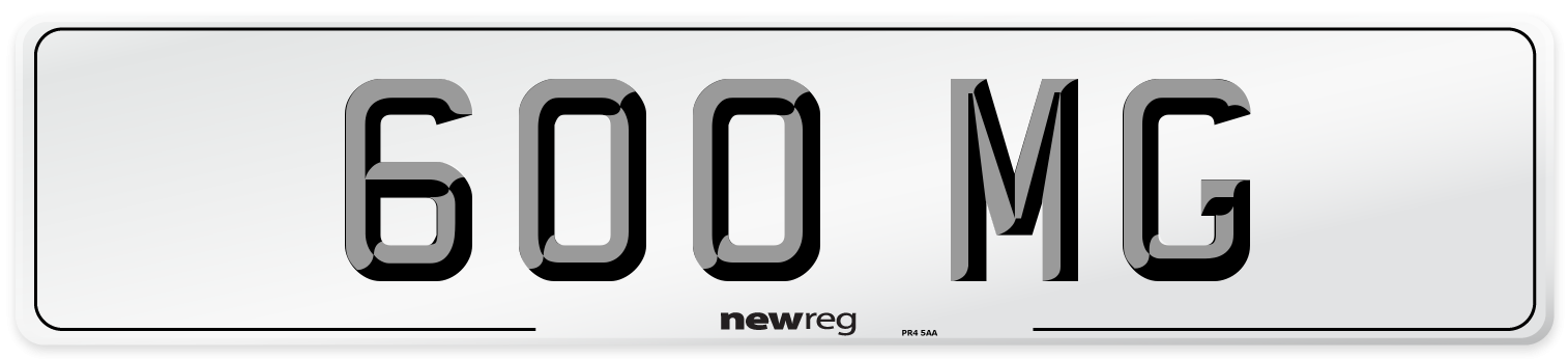 600 MG Front Number Plate