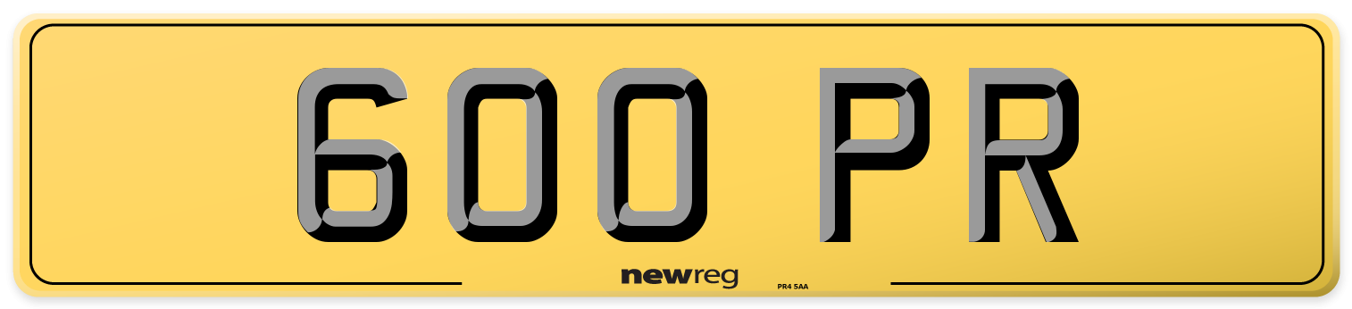 600 PR Rear Number Plate