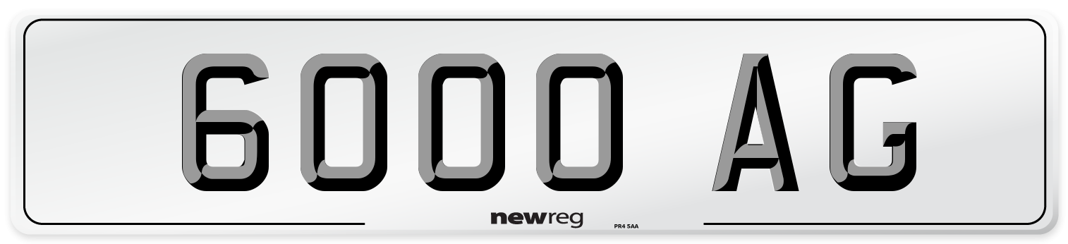 6000 AG Front Number Plate