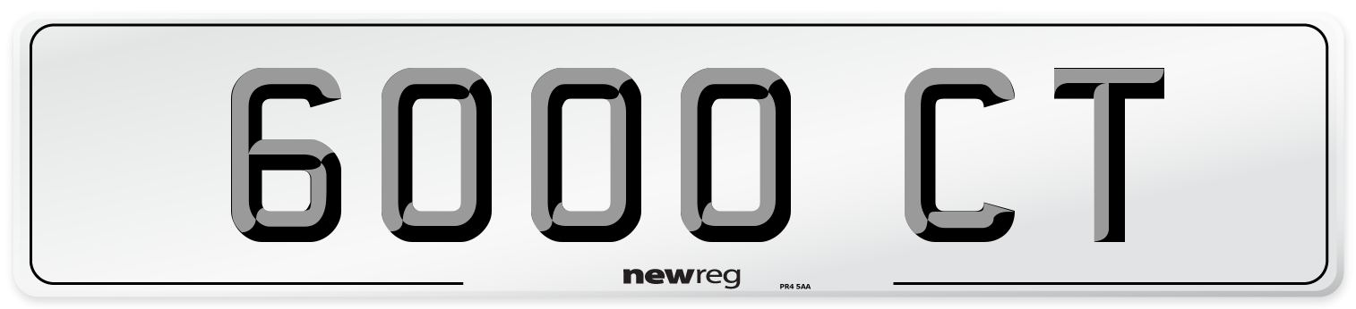 6000 CT Front Number Plate