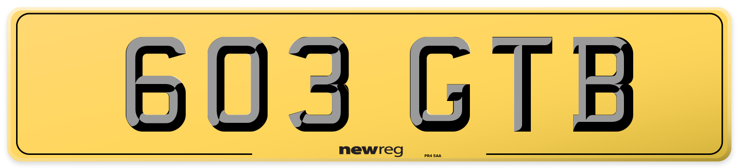 603 GTB Rear Number Plate