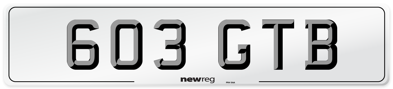 603 GTB Front Number Plate
