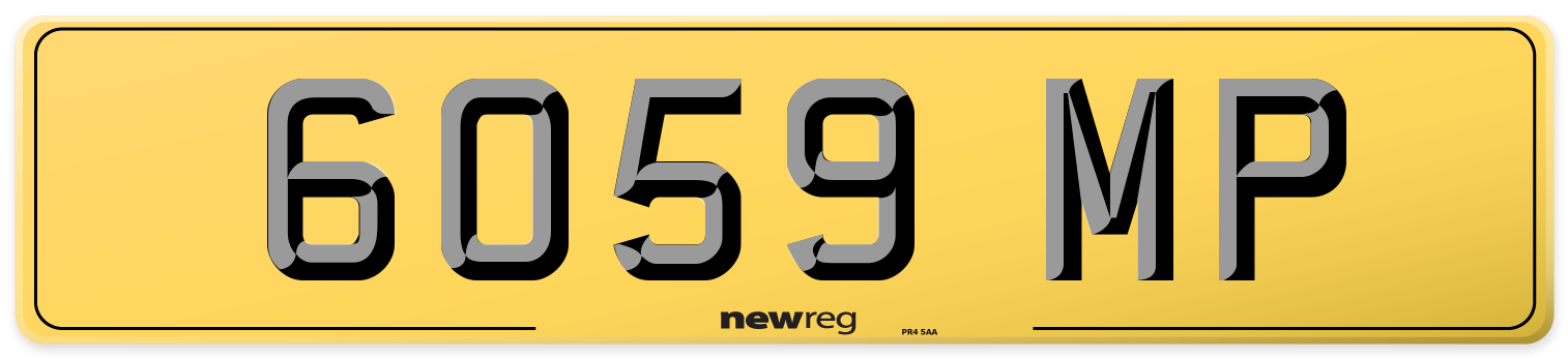 6059 MP Rear Number Plate
