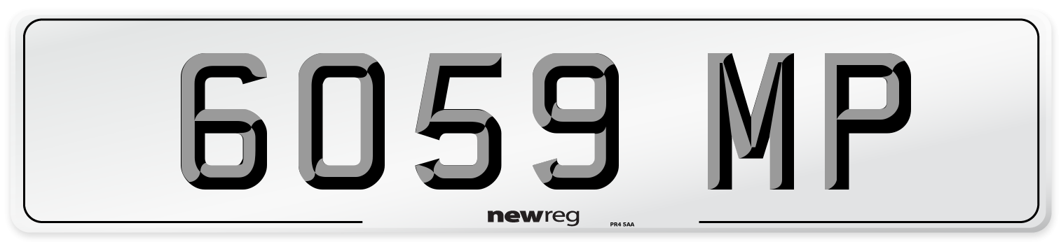 6059 MP Front Number Plate
