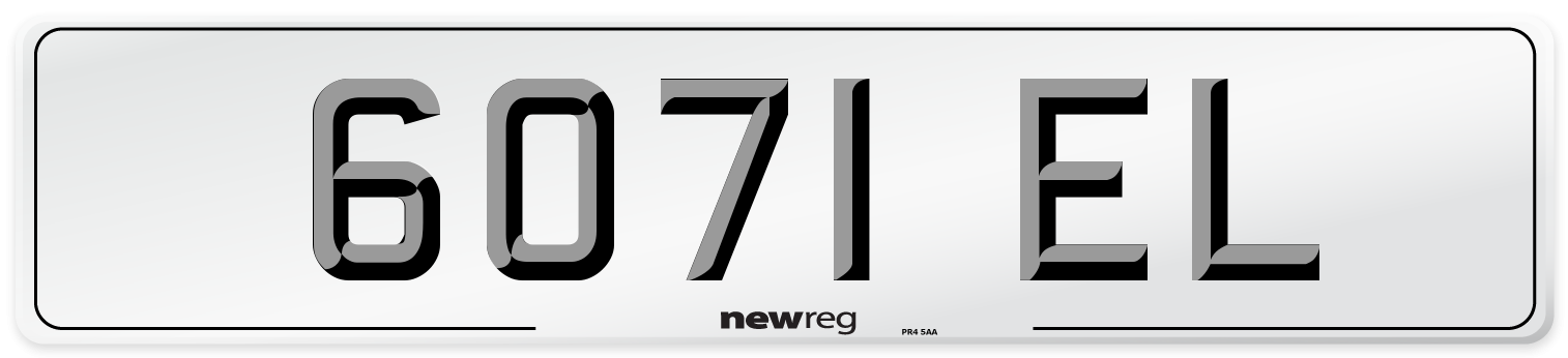 6071 EL Front Number Plate