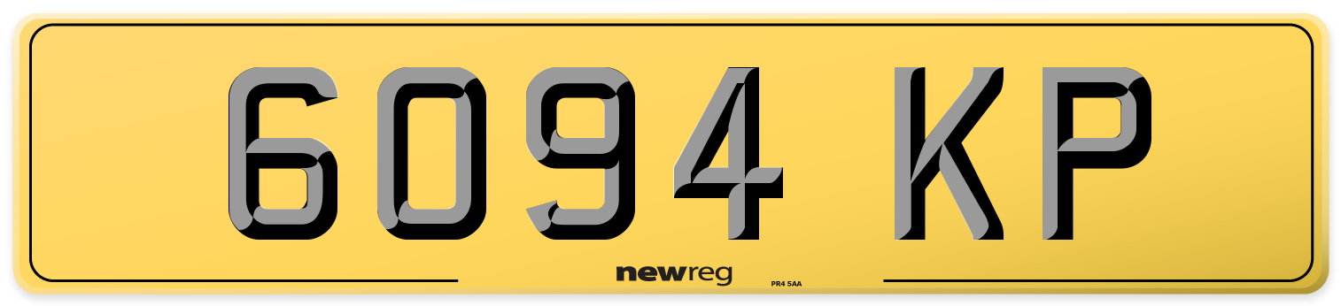 6094 KP Rear Number Plate