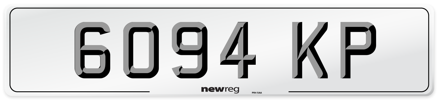 6094 KP Front Number Plate