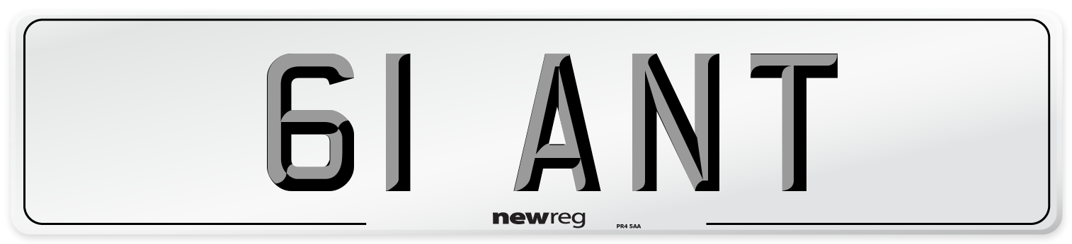 61 ANT Front Number Plate