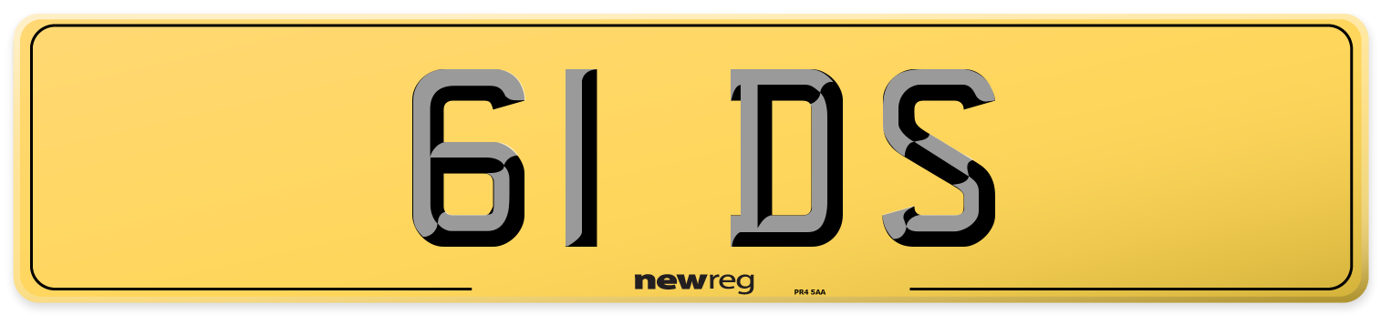 61 DS Rear Number Plate