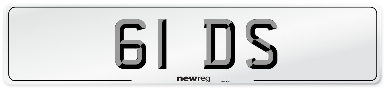 61 DS Front Number Plate