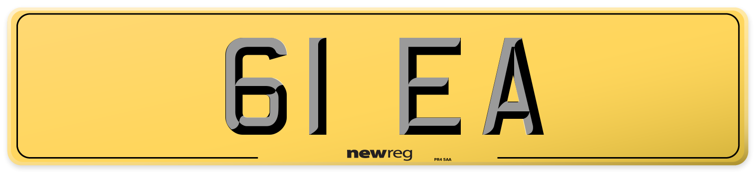 61 EA Rear Number Plate