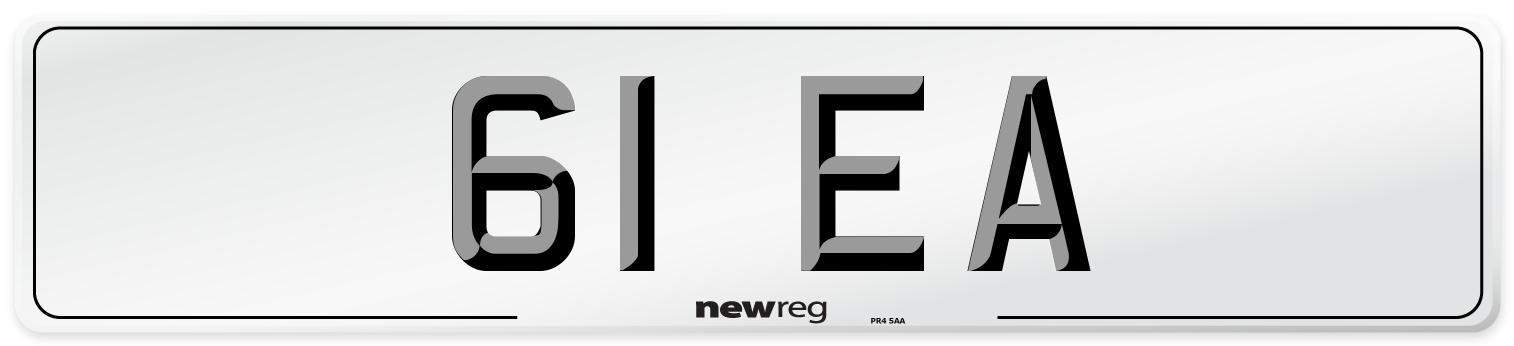 61 EA Front Number Plate