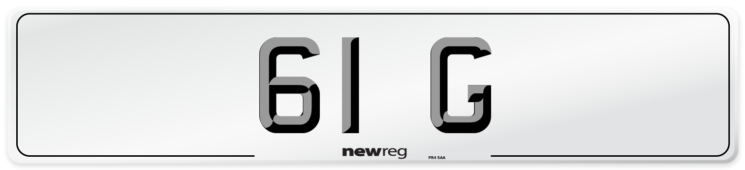 61 G Front Number Plate