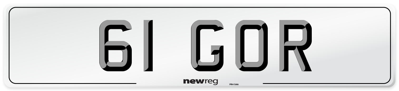 61 GOR Front Number Plate