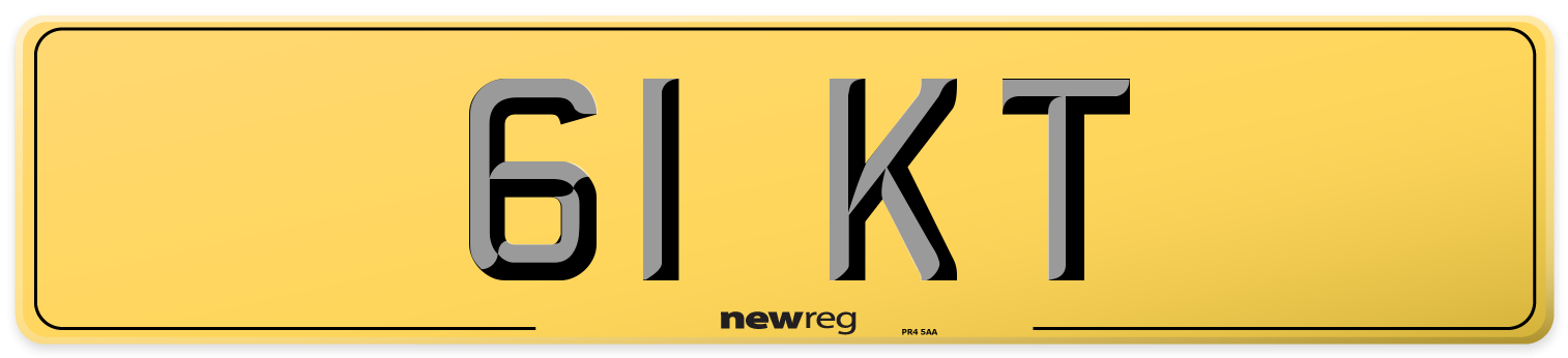 61 KT Rear Number Plate
