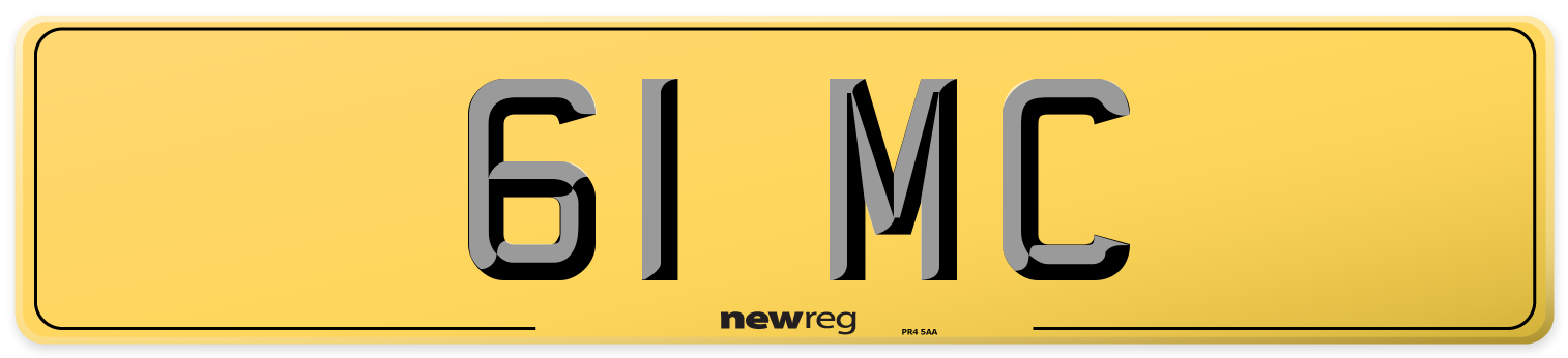 61 MC Rear Number Plate