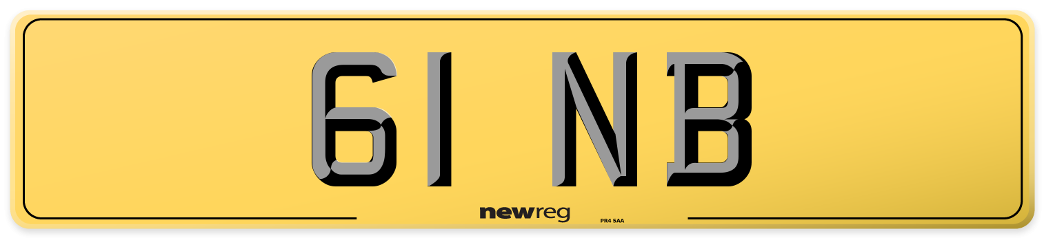 61 NB Rear Number Plate