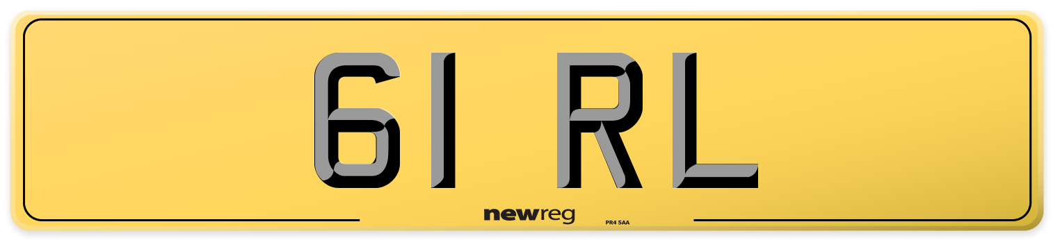 61 RL Rear Number Plate
