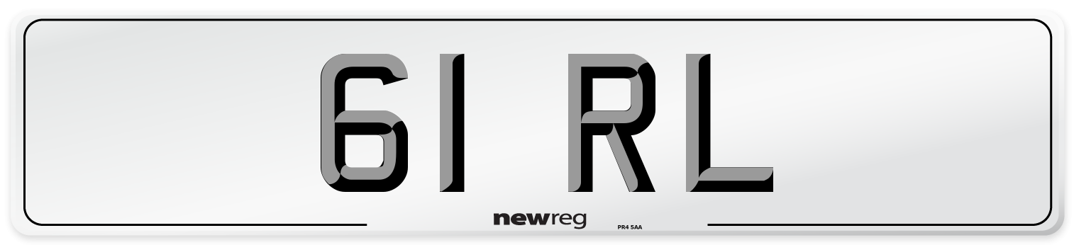 61 RL Front Number Plate
